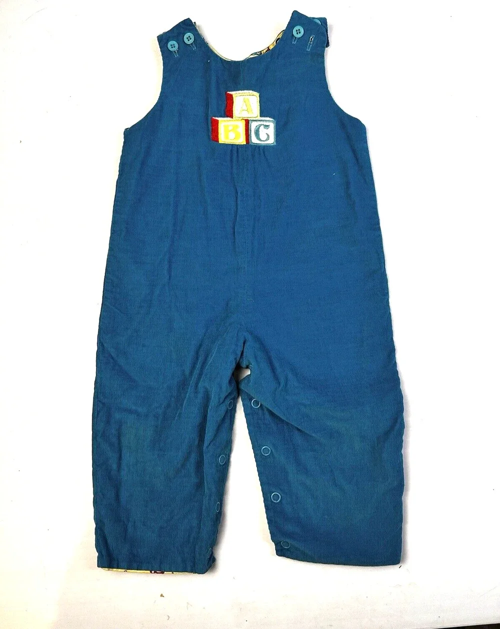 Long Romper Joh Joh Button Shoulder Pants Unisex 18 - 24 Mos Blue Reversible